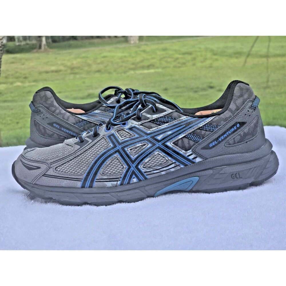 Asics Gel-Venture 6 Running Shoes Sneaker Mens Size 13 Gray Blue Black T7G1N